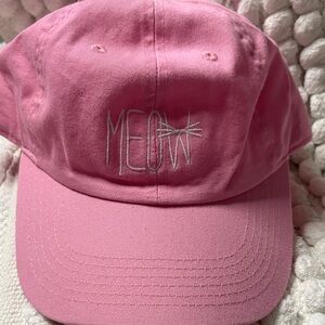 Pink 'Meow' Embroidered Cap